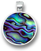 Collier pendentif en argent et coquille d'ormeau