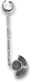 Boucle d'oreille en quartz rutile noir et argent bajoran