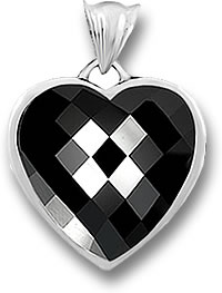 Pendentif Coeur Tourmaline Noire