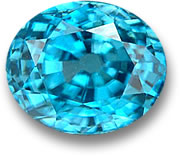 Pierre précieuse ovale en zircon bleu