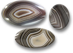 Cabochons d'agate à bandes du Botswana