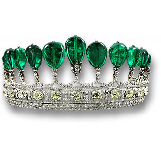La princesse Katharina Henckel von Donnersmarck diadème émeraude et diamant