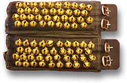 Bracelets de cheville en cuir de danse indienne classique avec cloches
