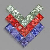 Achetez des pierres précieuses de mêlée multicolores Princess Cut Sapphire Melee Stones