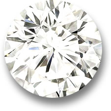 Pierre précieuse de diamant blanc rond