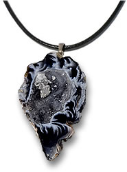 Collier pendentif géode d'agate
