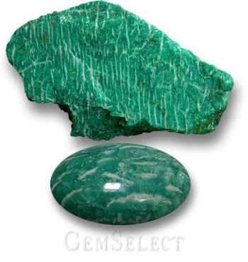 Amazonite brute et taillée