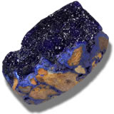 Pierre précieuse d'Azurite Drusy