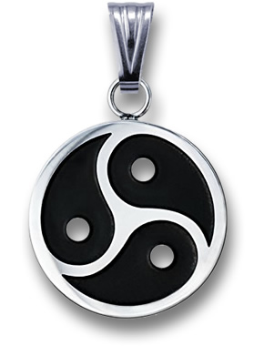 Pendentif Triskele BDSM en Argent et Onyx