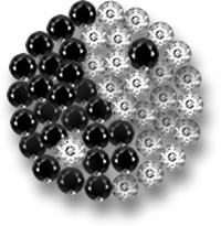 Gemmes de tourmaline noire et de topaze blanche