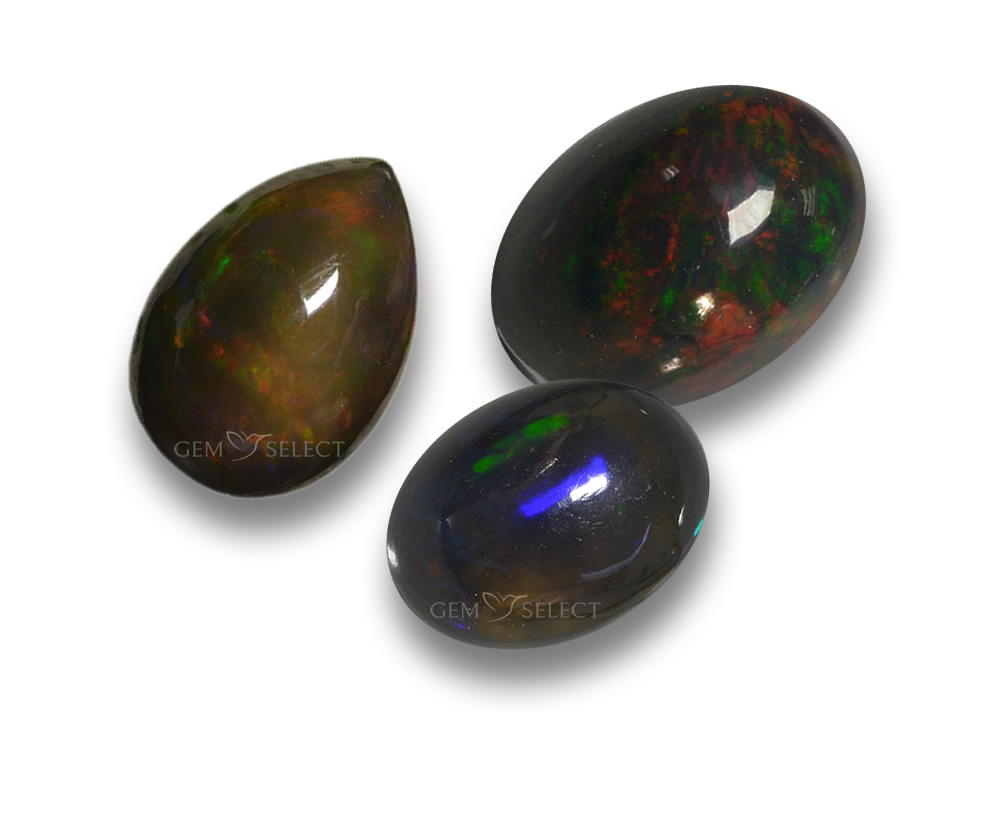 Pierres précieuses en opale noire de GemSelect - Grande image