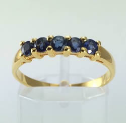 Bague en Or avec Saphir Bleu