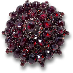 Broche grenat bohème victorienne