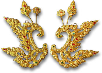 Ornements d'oreille de danse classique thaïlandaise