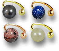 Boucles d'oreilles en perles de pierres précieuses à clipser