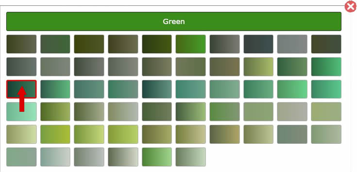 Une photo de notre nouveau menu de sous-groupes de couleurs - GemSelect