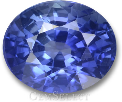 Saphir de Ceylan bleu bleuet de GemSelect