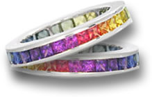 Alliances en saphir multicolore