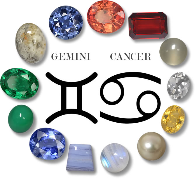 Pierres précieuses pour Gémeaux et Cancer de GemSelect - Grande image
