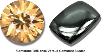 Brillance des pierres précieuses contre lustre