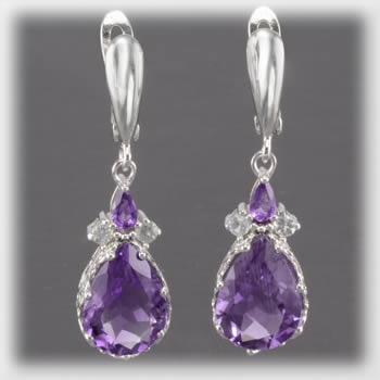 Boucles d'oreilles en améthyste
