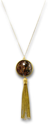 Collier Pompon Or et Pietersite