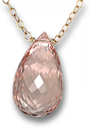 Collier en Or avec Pendentif Morganite Briolette