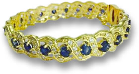 Bracelet Or, Saphirs et Diamants