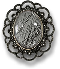 Broche Quartz Rutile Noir