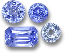 Pierres précieuses saphir bleu clair