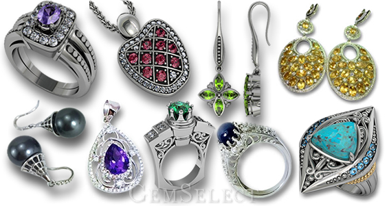 Bijoux de pierres précieuses en argent thaïlandais modernes