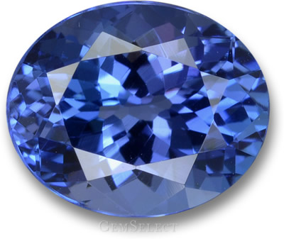 Pierre précieuse de tanzanite ovale bleu vif