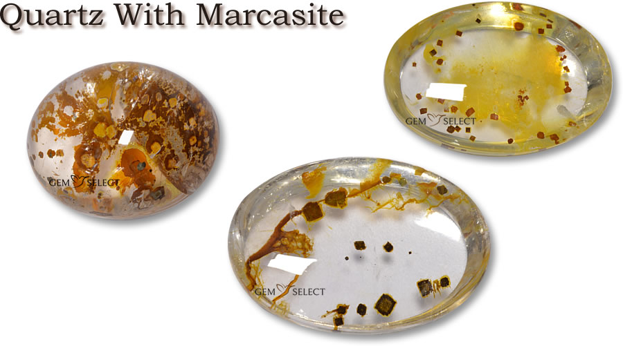 Une photo de quartz avec des pierres précieuses marcassite de GemSelect