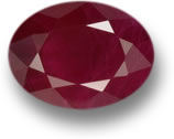 Rubis de Birmanie ovale rouge foncé
