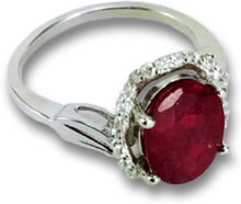 Bague Rubis Plaqué Rhodium