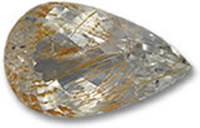 Topaze rutile en forme de poire