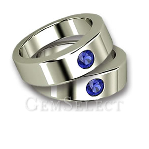 Alliances en saphir bleu