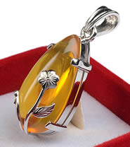 Pendentif Opale de Feu en Argent