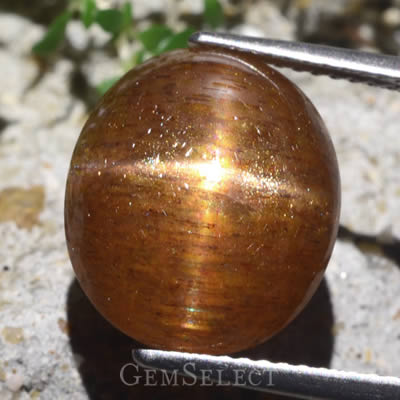 Pierre de soleil étoilée avec inclusions pailletées