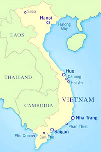 Carte du Vietnam
