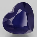 Iolite en forme de coeur bleu violet 7 carats violet blue iolite
