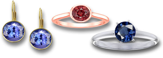 Bijoux de pierres précieuses colorées
