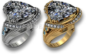 Bagues en topaze blanche sur mesure par GemSelect