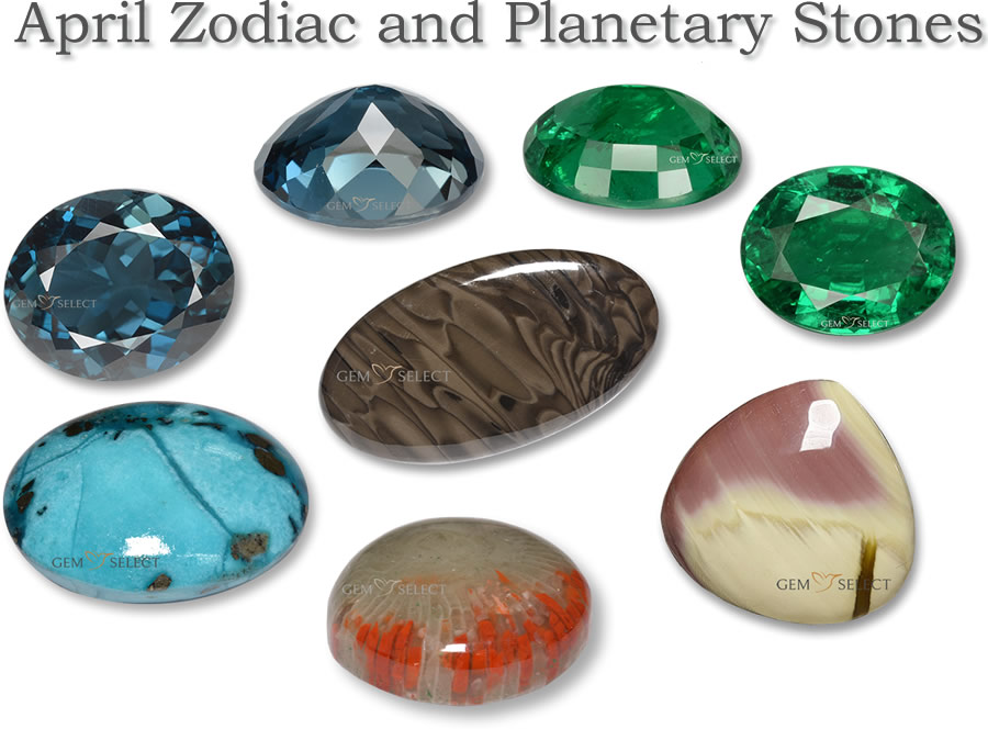 Une image des pierres précieuses du zodiaque et des planètes de GemSelect - Grande image