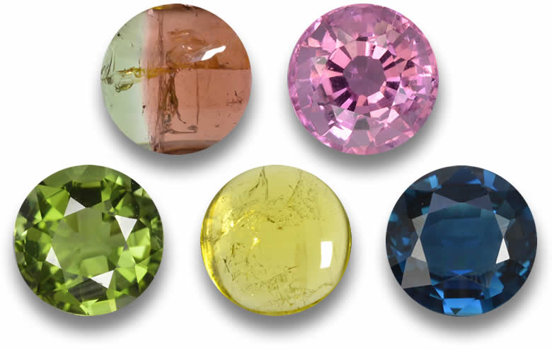 1 Carat Round Tourmaline - Blue, Green, Pink, Bi Color Gems. Wholesale 1 ct Round Tourmaline