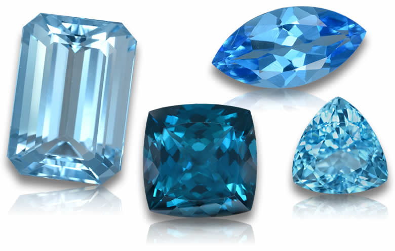 5-10 Carat Blue Topaz - Natural, Certified