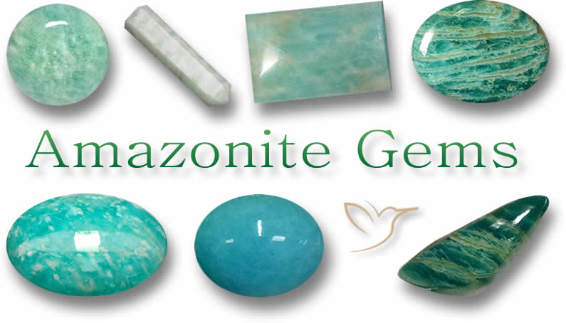 Pierres précieuses d'amazonite naturelle