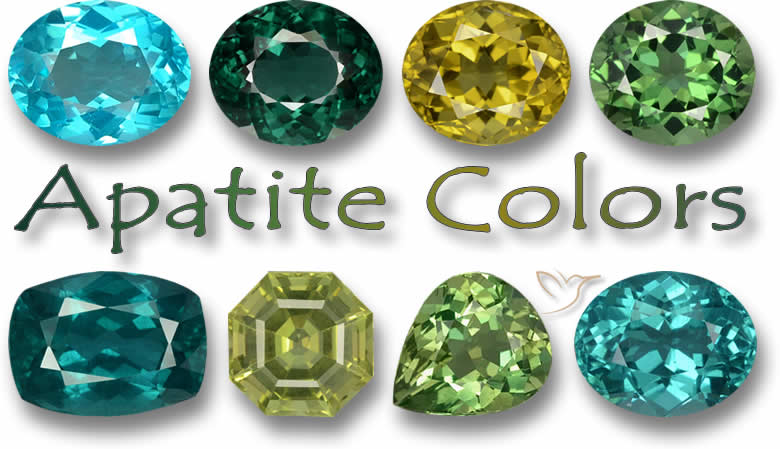 Couleurs des pierres précieuses d'apatite