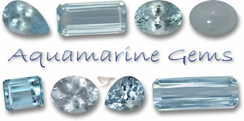 Pierres précieuses naturelles d'aigue-marine