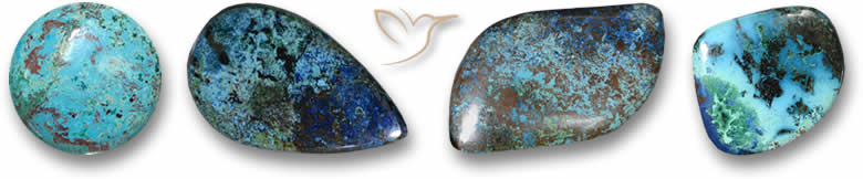 Pierres précieuses d'azurite